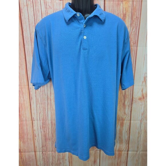 Peter Millar Collection Perfect Pique Polo XXL Blue Cotton Blend - Picture 1 of 7